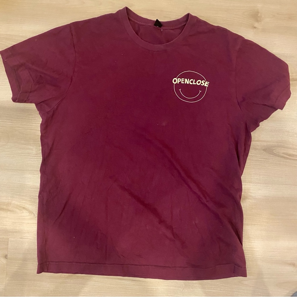 OpenClose Maroon T-Shirt Romwe